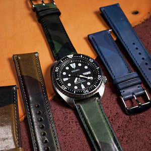 Emery Classic LPA Camo Leather Strap in Green Camo (20mm)