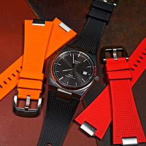 Waffle FKM Rubber Strap in Black for Tissot PRX