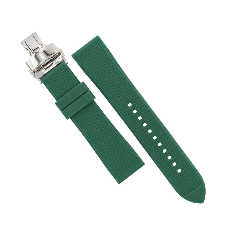 Silicone Rubber Strap w/ Butterfly Clasp in Green (20mm)