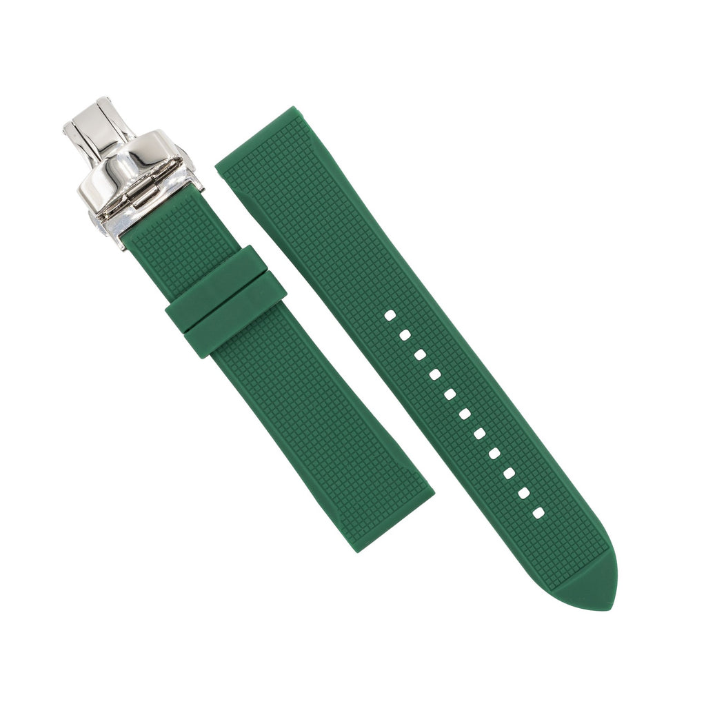 Silicone Rubber Strap w/ Butterfly Clasp in Green (21mm)