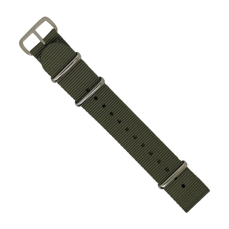 Premium Nato Strap in Grey with Polished Silver Buckle (20mm) - Nomadstore Singapore