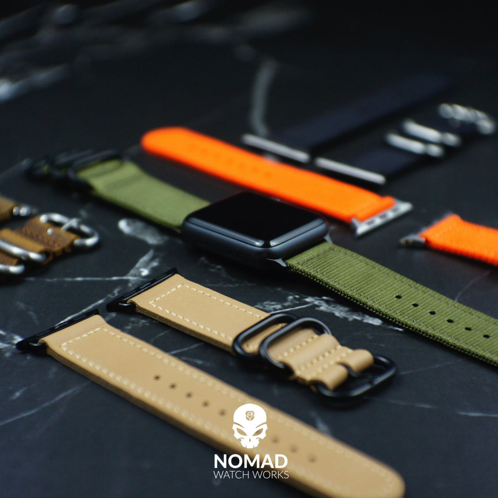 Apple Watch Nylon Zulu Strap in Olive with Black Buckle (42 & 44mm) - Nomad watch Works