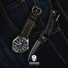 Quick Release Modern Leather Watch Strap in Distressed Brown w/ Silver Buckle (20mm)