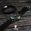 Oxford Leather Bracelet in Black (Size M)