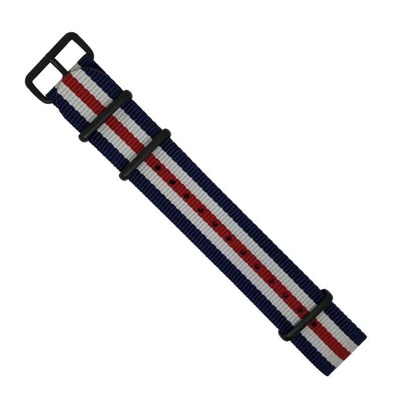 Premium Nato Strap in Regimental with PVD Black Buckle (18mm)