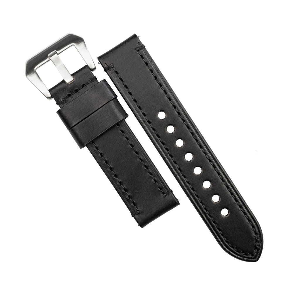 N2W Ammo Horween Leather Strap in Chromexcel® Black (26mm)