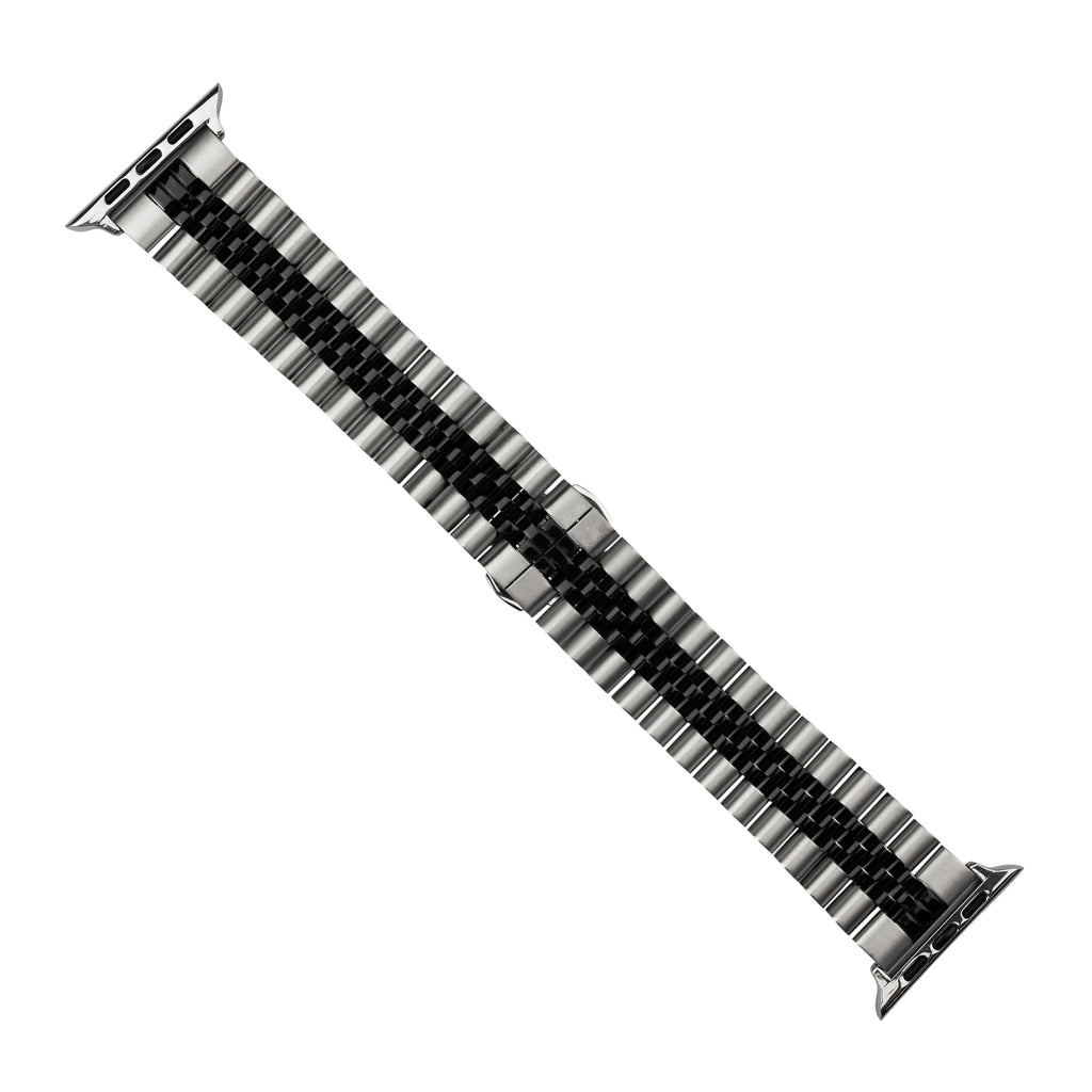 Apple Watch Jubilee Metal Strap in Silver and Black (42, 44, 45, 49mm)