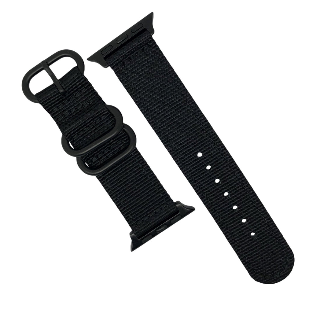 Apple Watch Nylon Zulu Strap in Black with Black Buckle (42 & 44mm) - Nomad watch Works