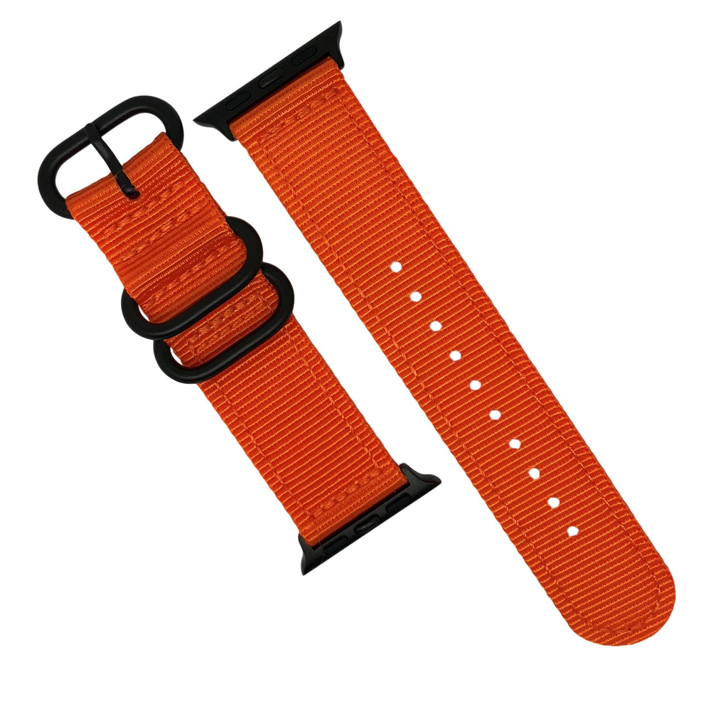 Apple Watch Nylon Zulu Strap in Orange with Black Buckle (38 & 40mm) - Nomad watch Works
