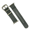 Apple Watch Seat Belt Nylon Nato Strap in Grey with Silver Buckle (42, 44, 45, 49mm)
