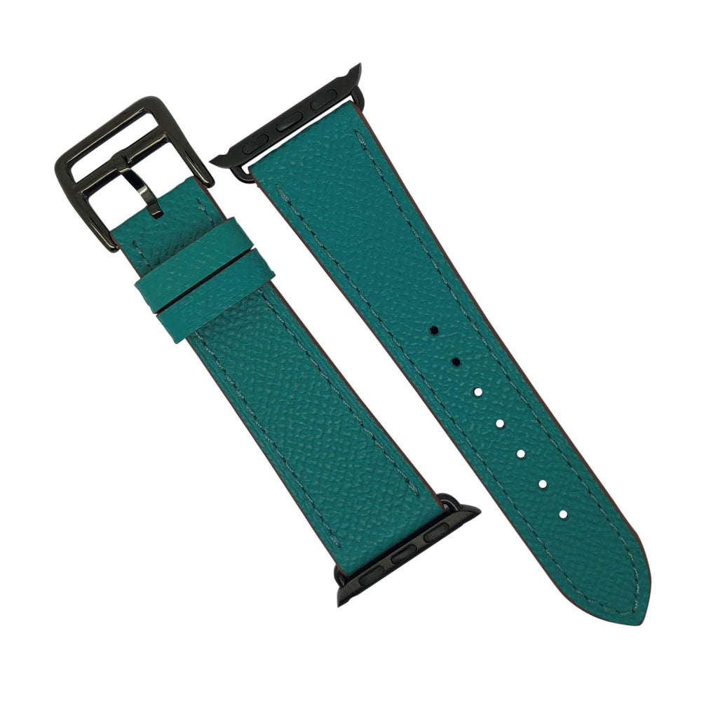 Apple Watch Leather Strap in Emerald with Black Buckle - Single Tour (38 & 40mm) - Nomad watch Works