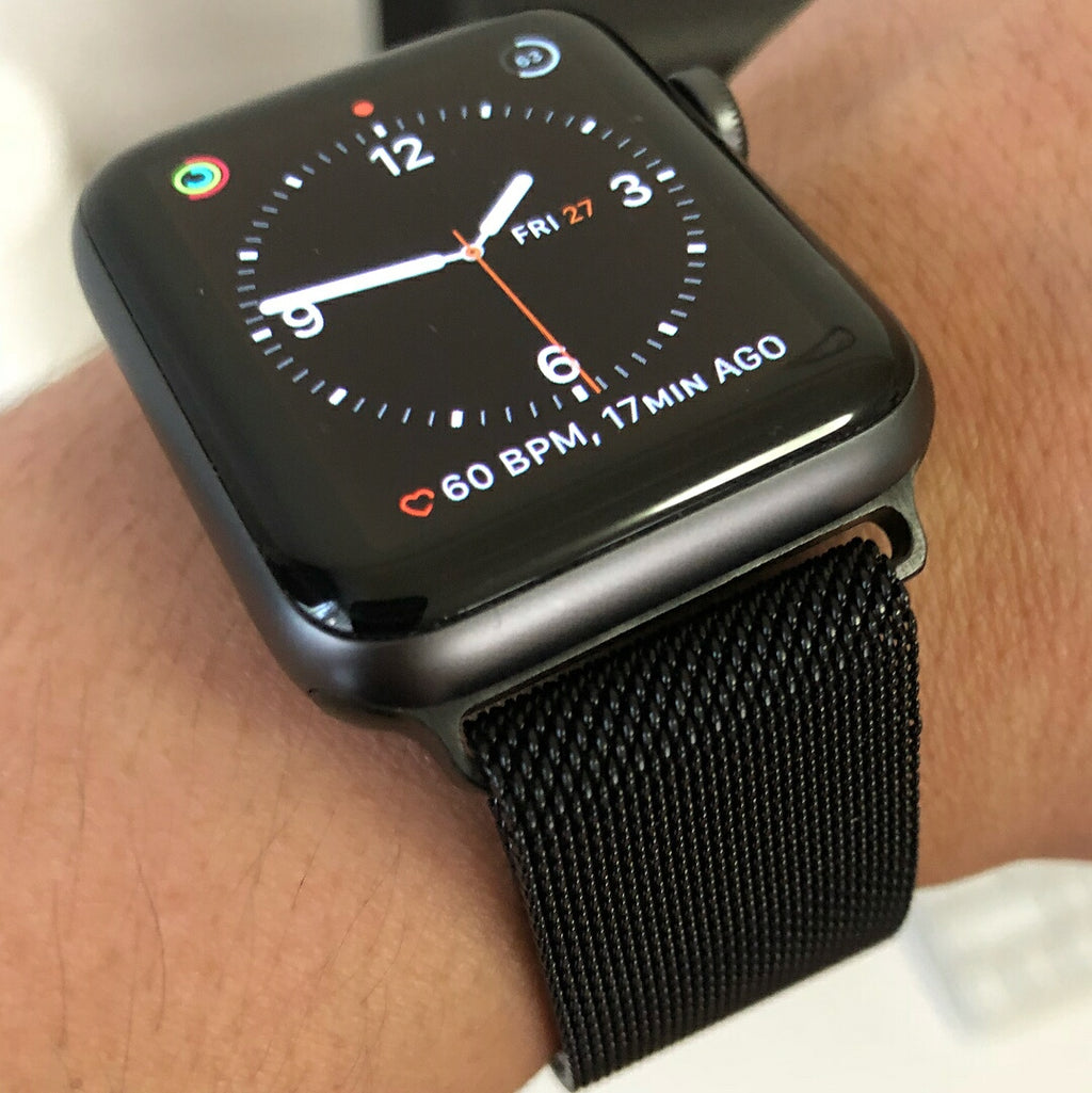 Apple Watch Milanese Mesh Strap in Black (42, 44, 45, 49mm)