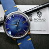 Premium Vintage Calf Leather Watch Strap in Blue w/ Silver Buckle (20mm)