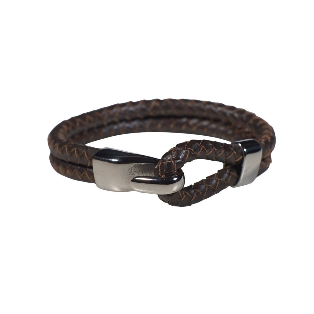 Oxford Leather Bracelet in Brown (Size M)