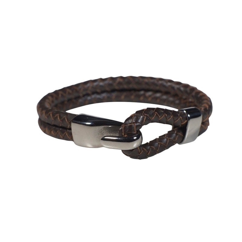 Oxford Leather Bracelet in Brown (Size L)