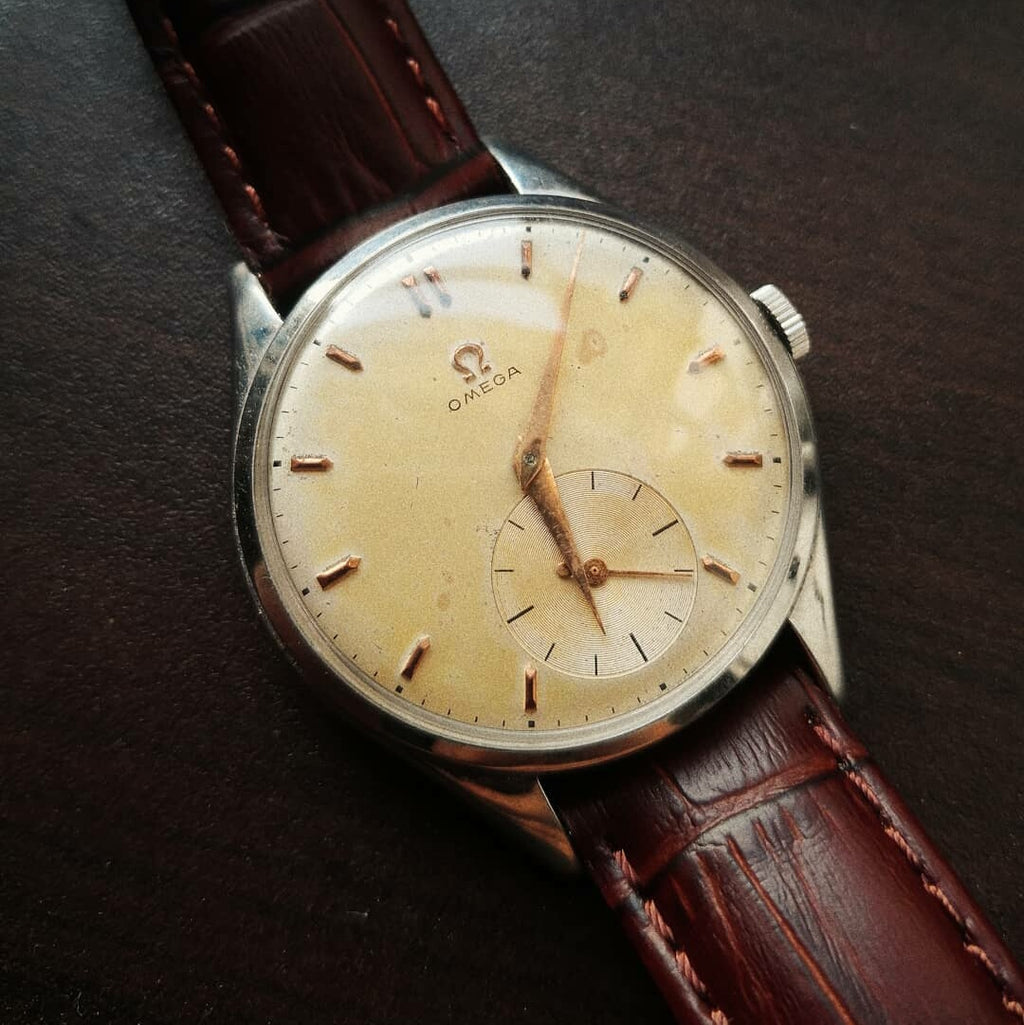 Genuine Croc Pattern Stitched Leather Watch Strap in Brown (14mm)