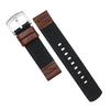 Field Canvas Watch Strap in Black Amber with Silver Buckle (18mm)