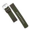 Field Canvas Watch Strap in Olive Brown with Silver Buckle (18mm)