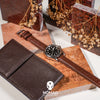 Italian Veg Tanned Leather Strap in Brown w/ Silver Buckle (22mm)