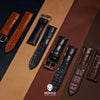 Performax Croc Pattern Leather Hybrid Strap in Brown (20mm)