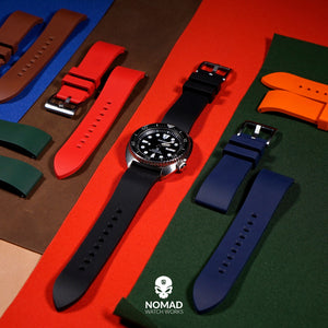 FKM Rubber Strap in Red (19mm)