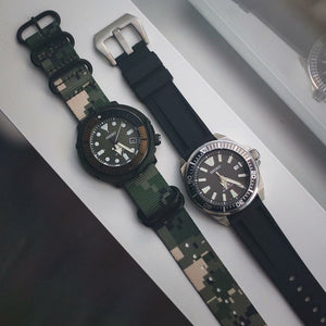 Heavy Duty Zulu Strap in Digital Camo with Silver Buckle (20mm)