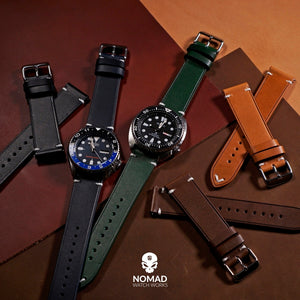 Emery Vintage Buttero Leather Strap in Brown (22mm)