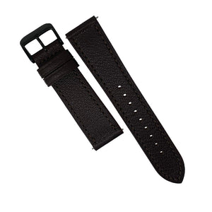 Emery Chèvre Leather Strap in Brown w/ Black Buckle (22mm) - Nomad watch Works