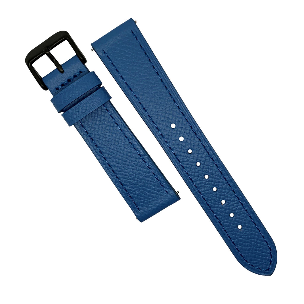 Emery Dress Epsom Leather Strap in Blue w/ Black Buckle (20mm) - Nomad watch Works