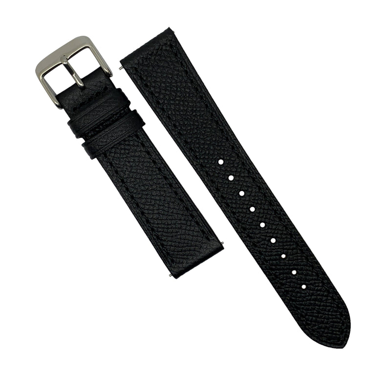 Emery Dress Epsom Leather Strap in Black w/ Silver Buckle (22mm) – Nomad  Watch Works ID