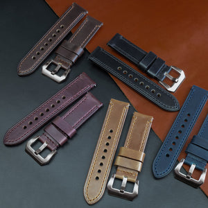 N2W Ammo Horween Leather Strap in Chromexcel® Black (24mm)