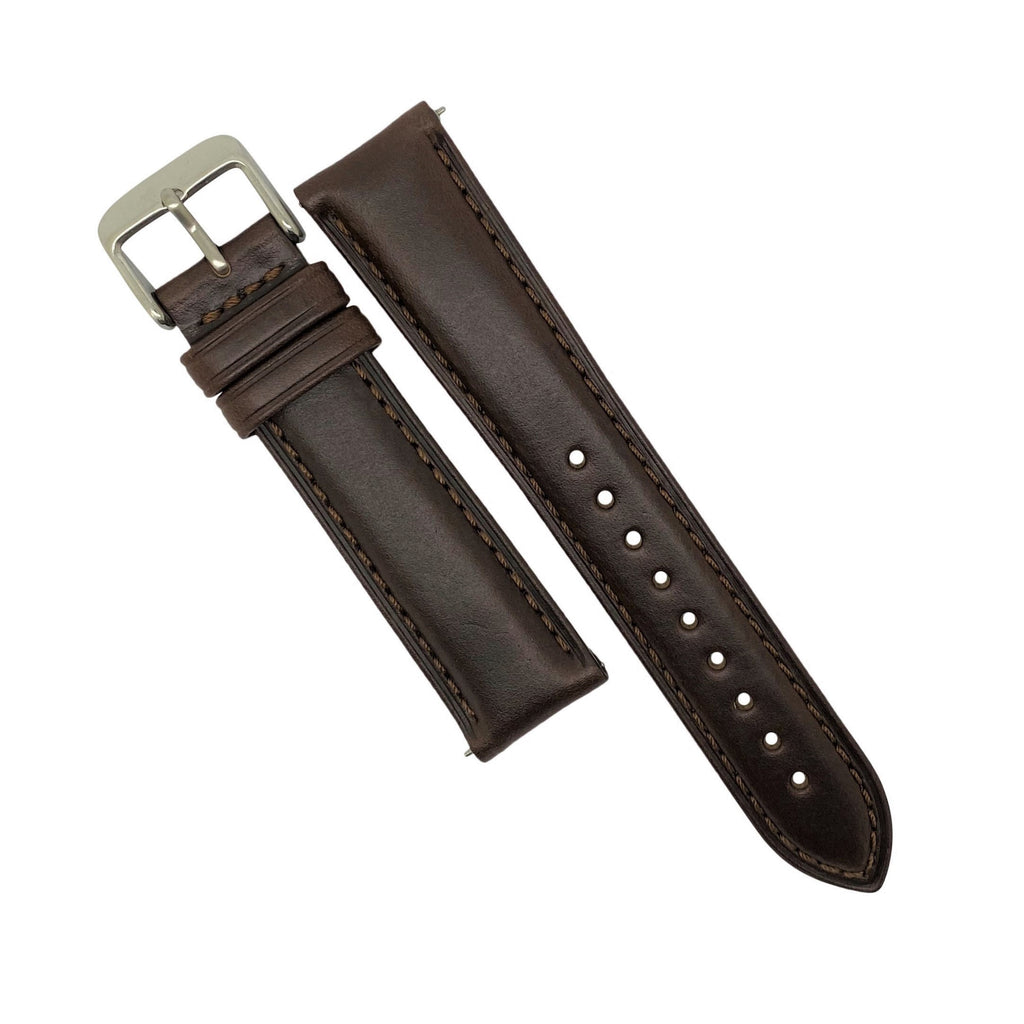 N2W Classic Horween Leather Strap in Chromexcel® Brown with Silver Buckle (22mm)