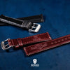 N2W Classic Horween Leather Strap in Chromexcel® Burgundy with Silver Buckle (22mm)