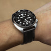 N2W Classic Horween Leather Strap in Chromexcel® Black with Silver Buckle (20mm)