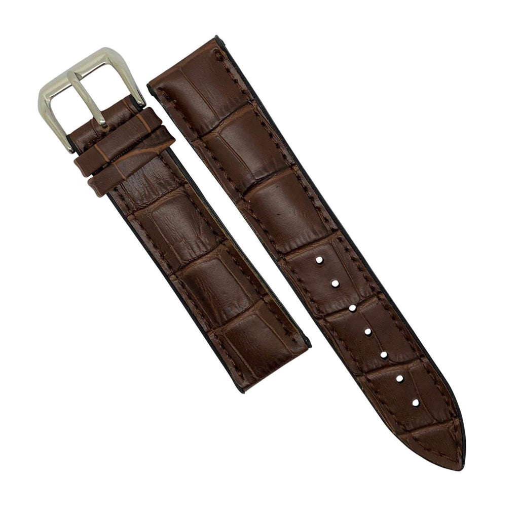 Performax Croc Pattern Leather Hybrid Strap in Brown (20mm)