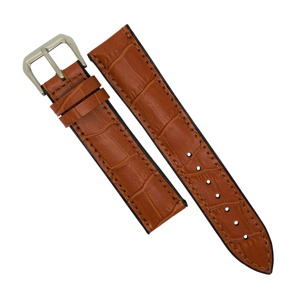 Performax Croc Pattern Leather Hybrid Strap in Tan (18mm)