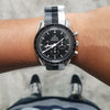 Premium Nato Strap in Grey Black White with PVD Black Buckle (20mm)