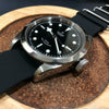 Rubber Nato Strap in Black with Silver Buckle (18mm)