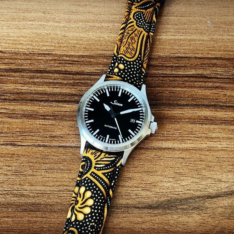 Batik Watch Strap in Sogan Brown with Silver Buckle (20mm)
