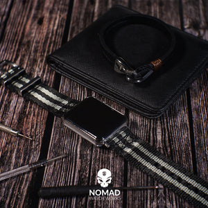 Lincoln Leather Bracelet in Black - Nomad watch Works