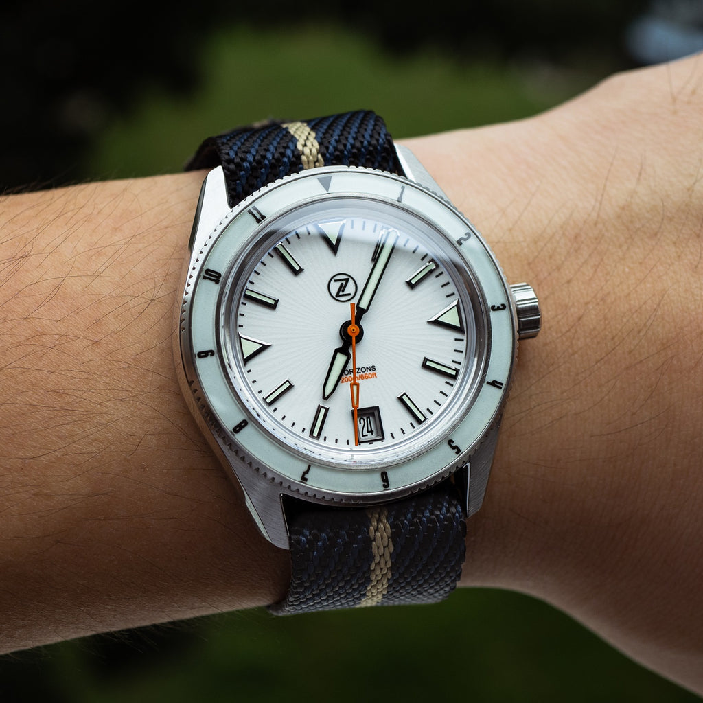 Lux Single Pass Strap in Navy Khaki with Silver Buckle (20mm)