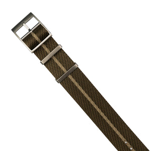 Lux Single Pass Strap in Khaki Sand with Silver Buckle (20mm)