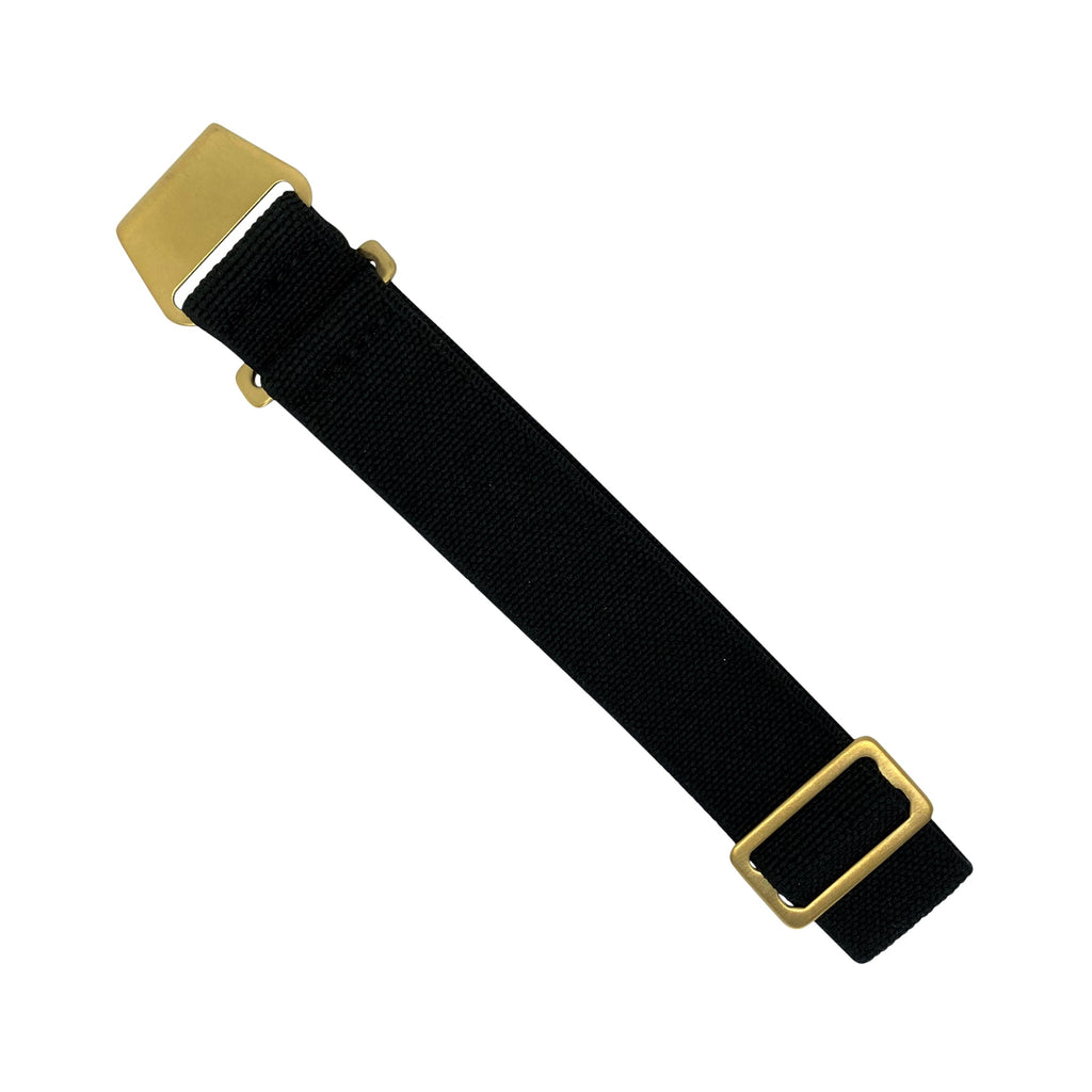 Marine Nationale Strap in Black with Bronze Buckle (20mm)