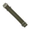 Marine Nationale Strap in Khaki White with Silver Buckle (22mm)