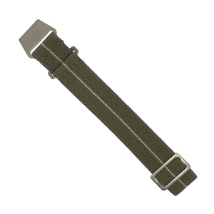 Marine Nationale Strap in Khaki White with Silver Buckle (22mm)