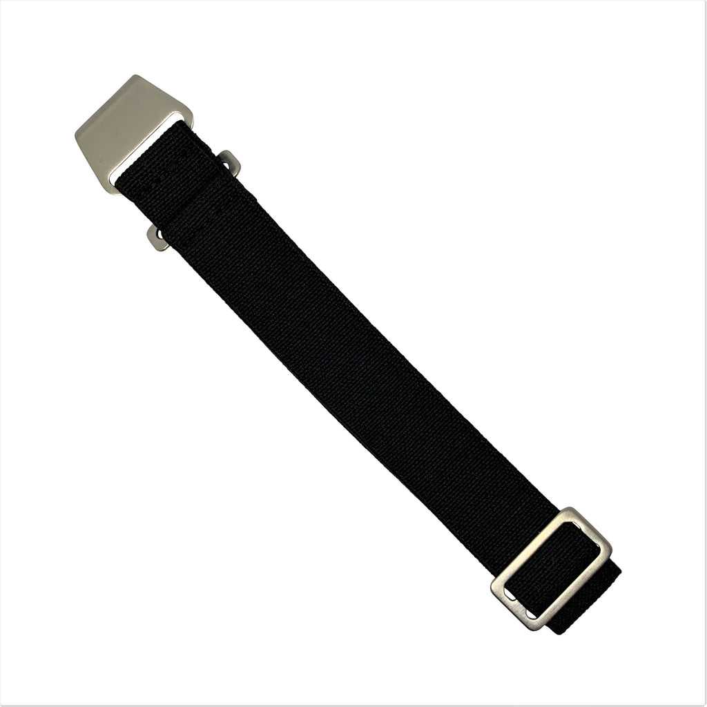 Marine Nationale Strap in Black with Silver Buckle (20mm)