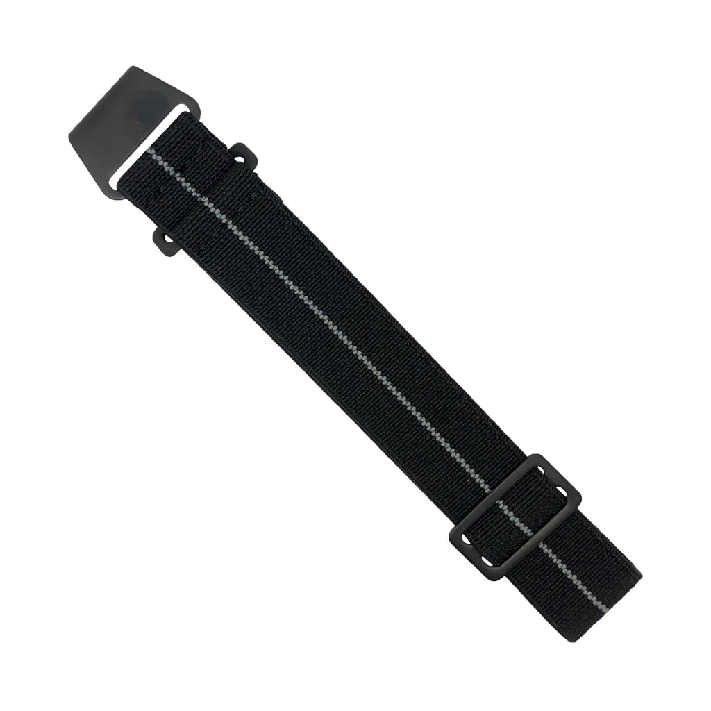 Marine Nationale Strap in Black Grey with Black Buckle (22mm)