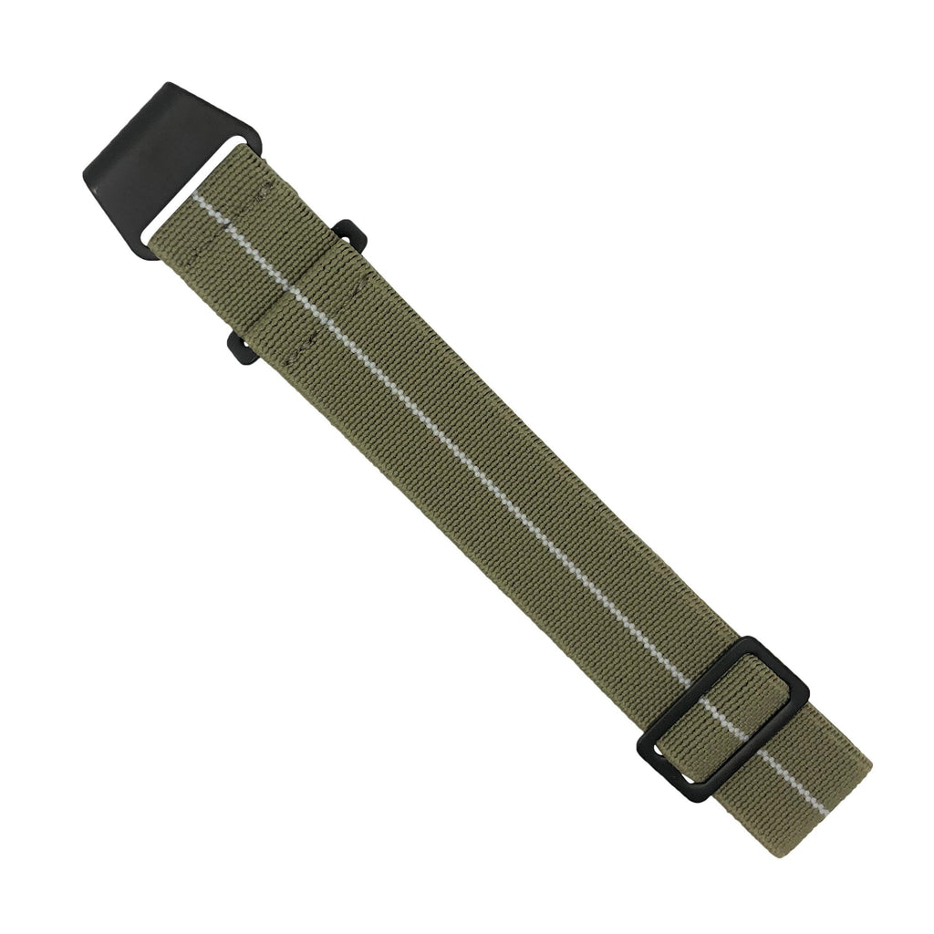 Marine Nationale Strap in Khaki White with Black Buckle (20mm)
