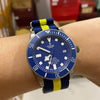 Premium Nato Strap in Navy Yellow with Polished Silver Buckle (20mm)