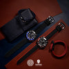 Performax N1 Hybrid Strap in Black with Red stitching w/ Silver Buckle (22mm)